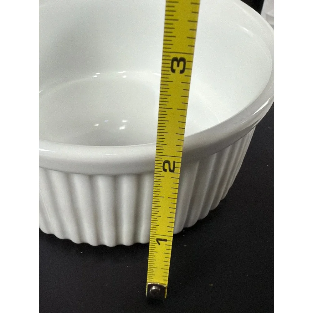 Dansk Bistro White Ramekin Souffle Dish Ribbed Ceramic Dinnerware NR Thailand